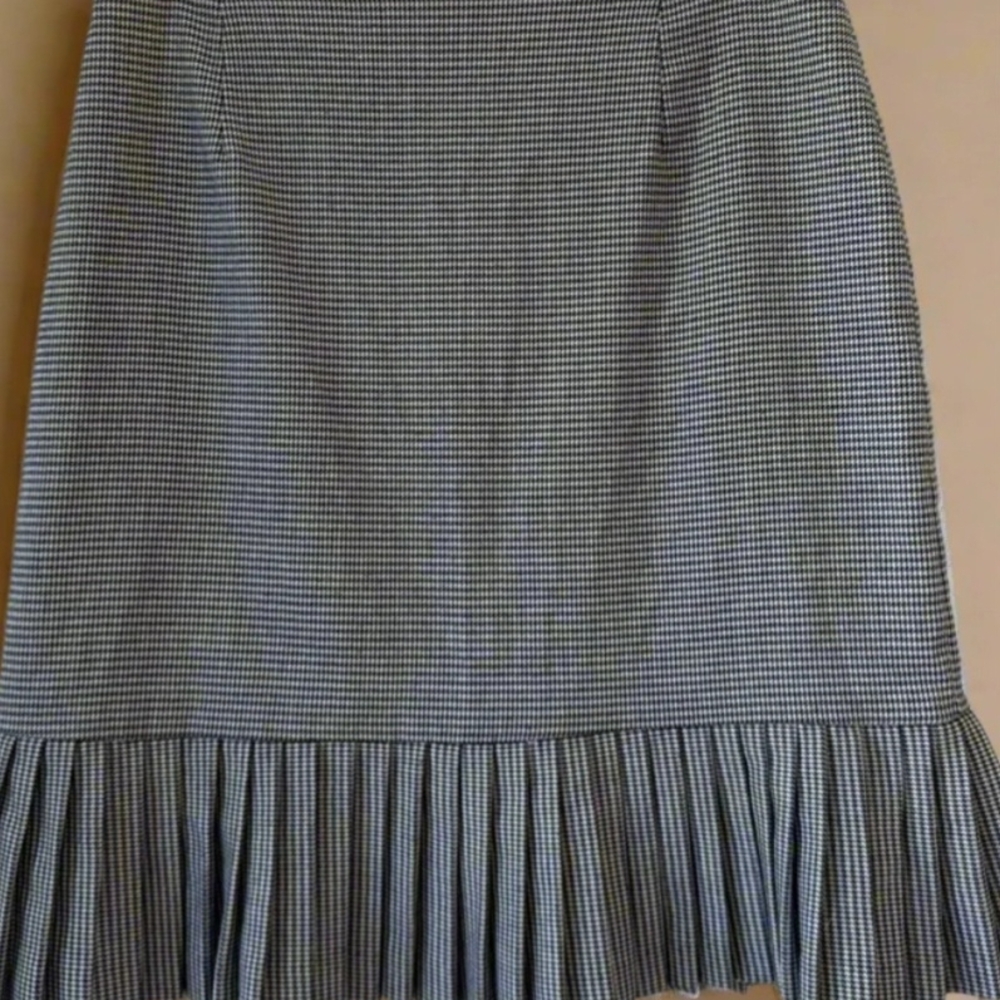 Briggs New York Black and White Gingham A-Line Skirt